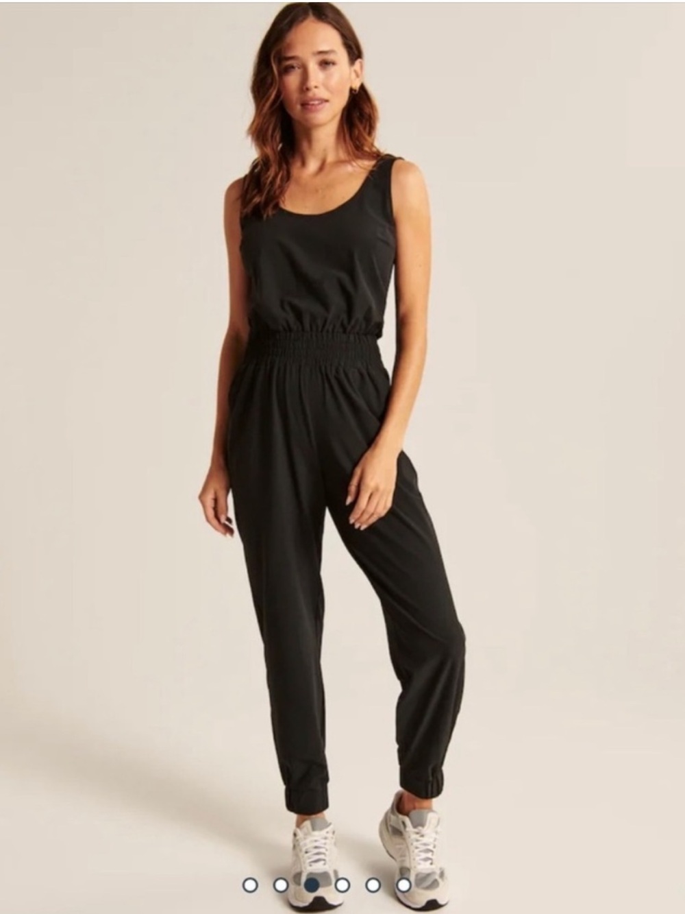 Abercrombie & Fitch Black Sleeveless Jogger Jumpsuit - Small TALL